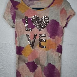 Girls Love Glitter Short Sleeve Top XL